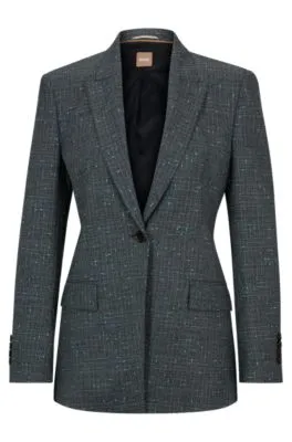 Slim-fit jacket in Italian slub wool-blend twill