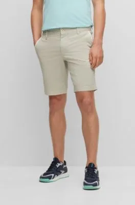 Slim-fit shorts in printed stretch-cotton twill