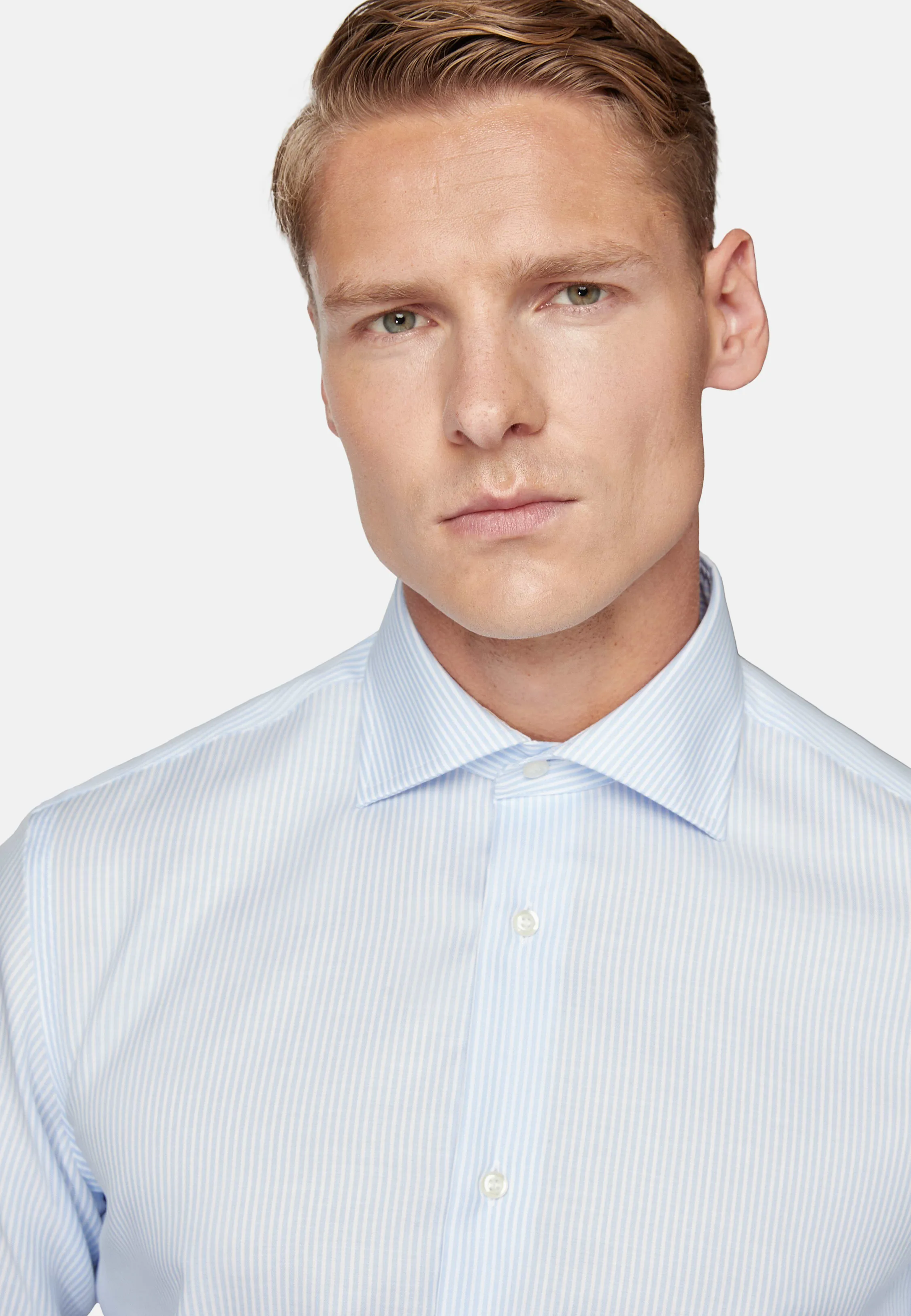 Slim Fit Striped Cotton Twill Shirt