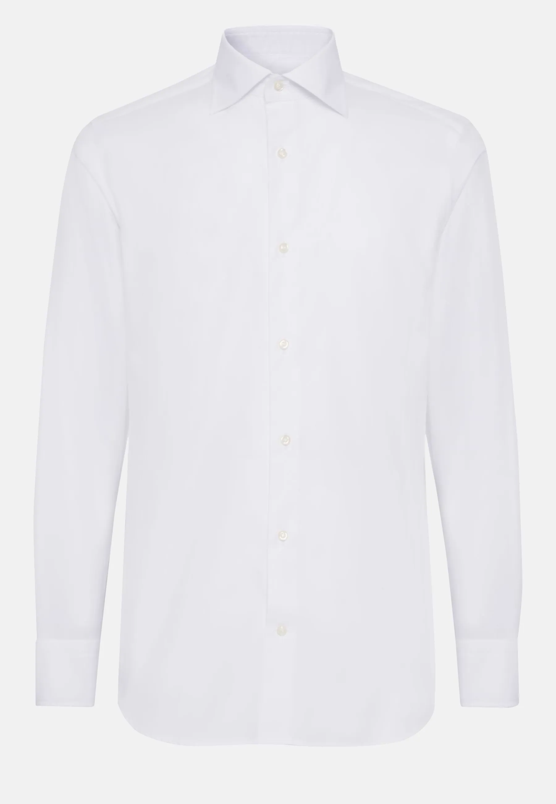 Slim Fit White Cotton Twill Shirt