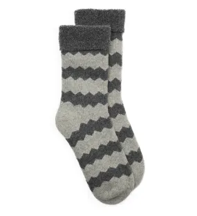 Slipper Socks Zigzag Light Grey/Dark Grey