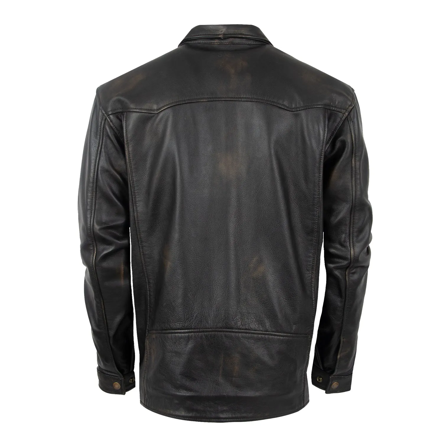 STS Ranchwear Mens Rancher Vintage Black Leather Leather Jacket