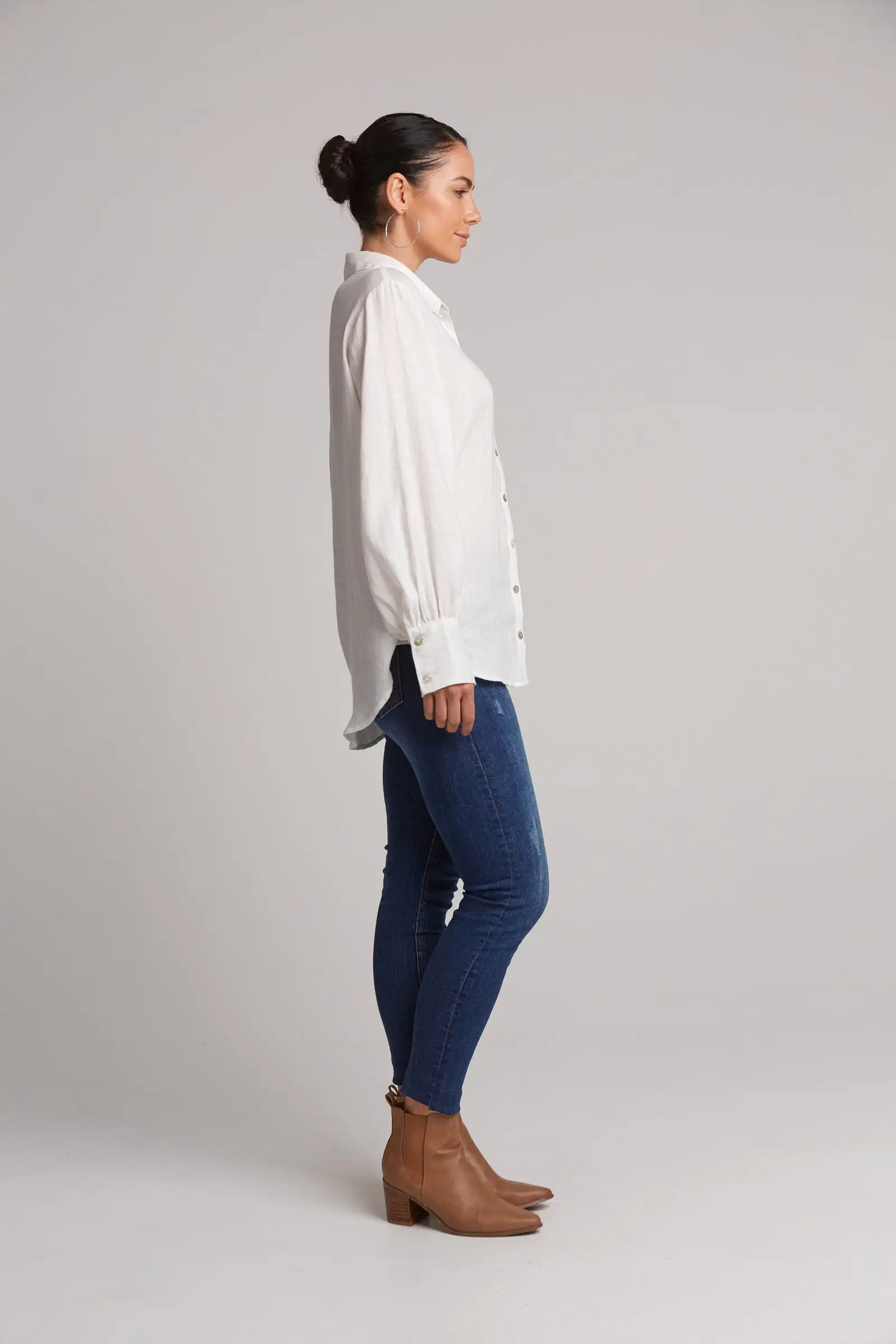 Studio Linen Shirt - White Salt