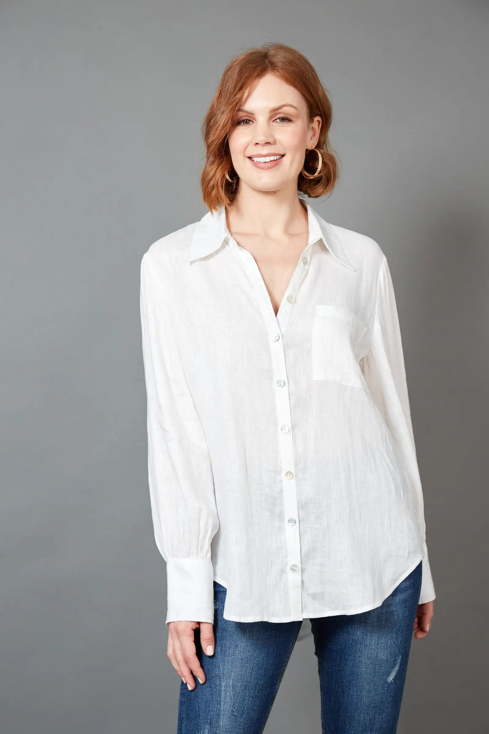 Studio Linen Shirt - White Salt