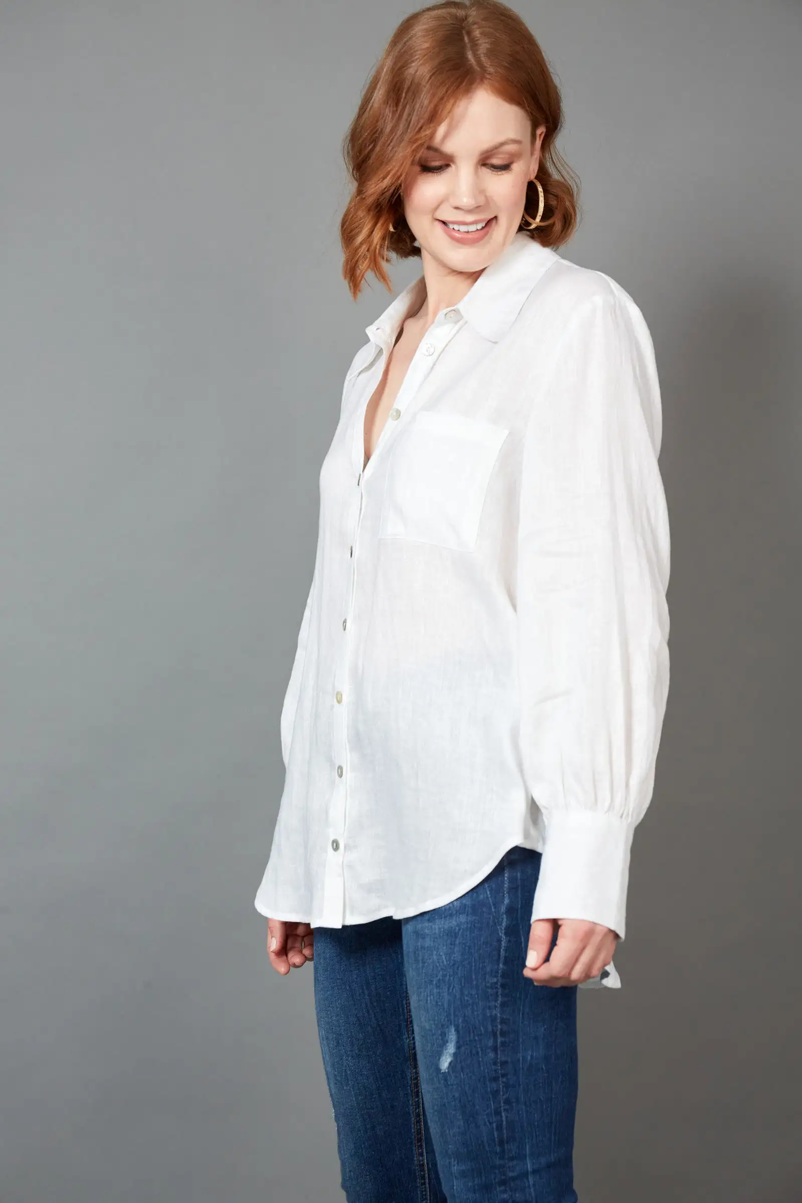 Studio Linen Shirt - White Salt