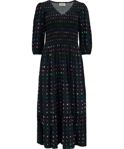 Sugarhill Brighton Women's Magdalene Midi Shirred Dress Black