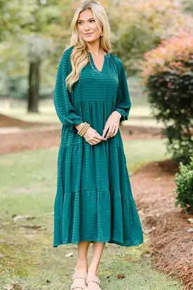 Take The Leap Hunter Green Midi Dress