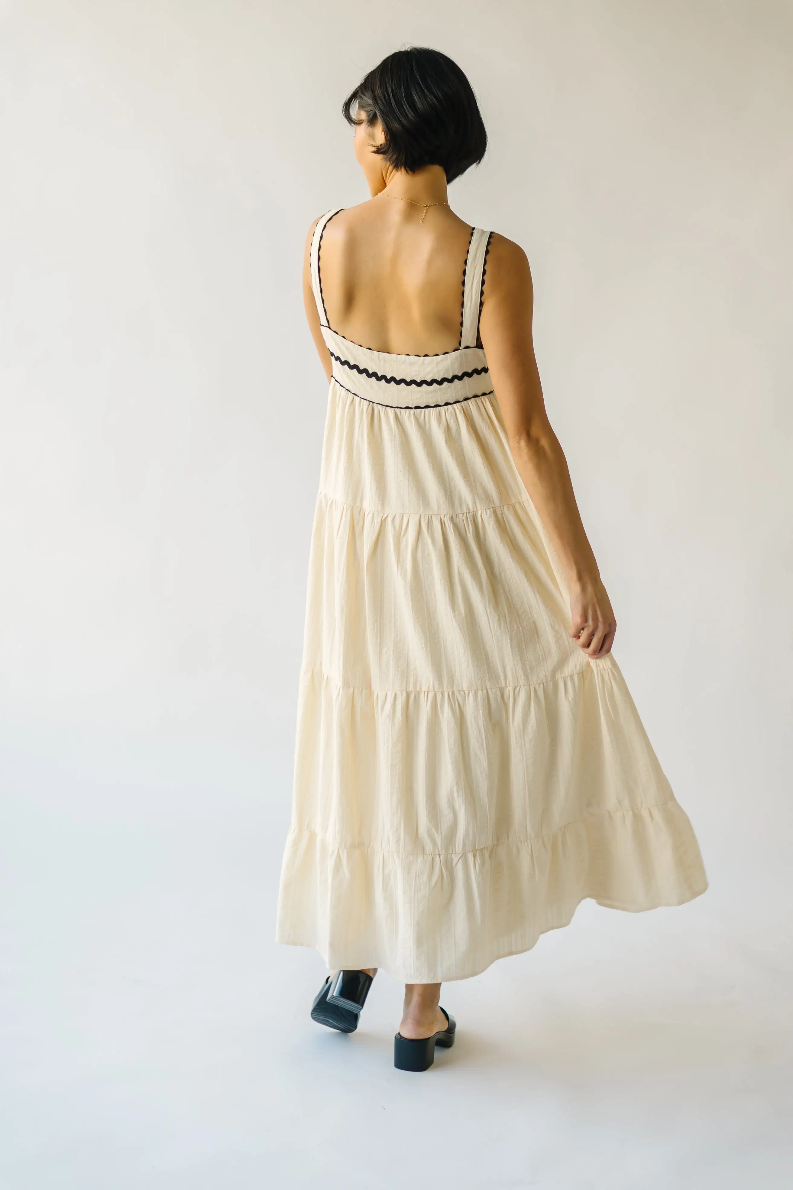 The Duncanville Tiered Tank Dress in Cream