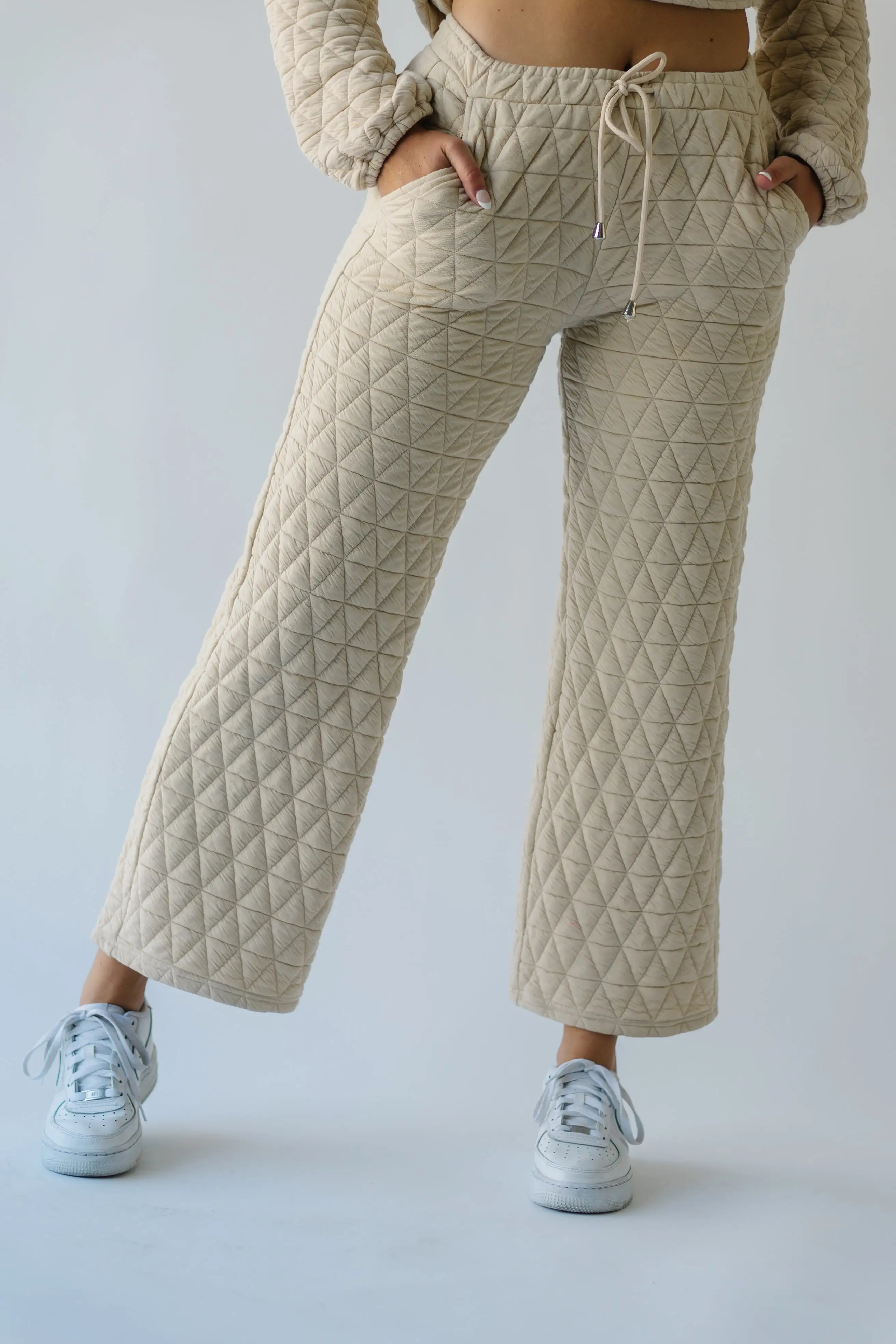 The Elberton Textured Straight Leg Pant in Sand