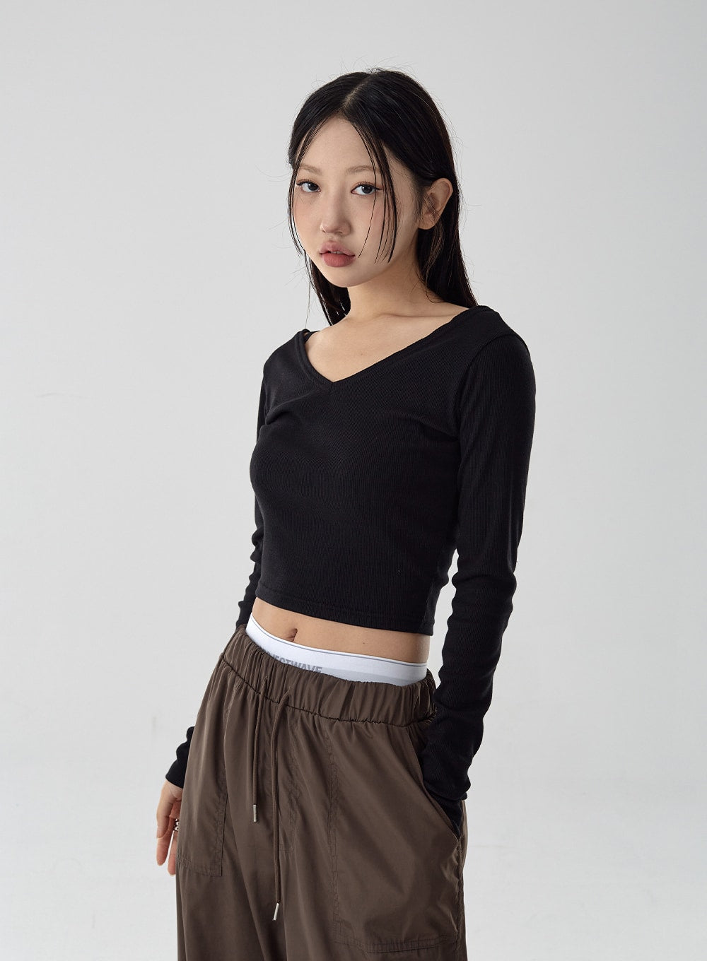 Two Way Long Sleeve Crop Top CG11