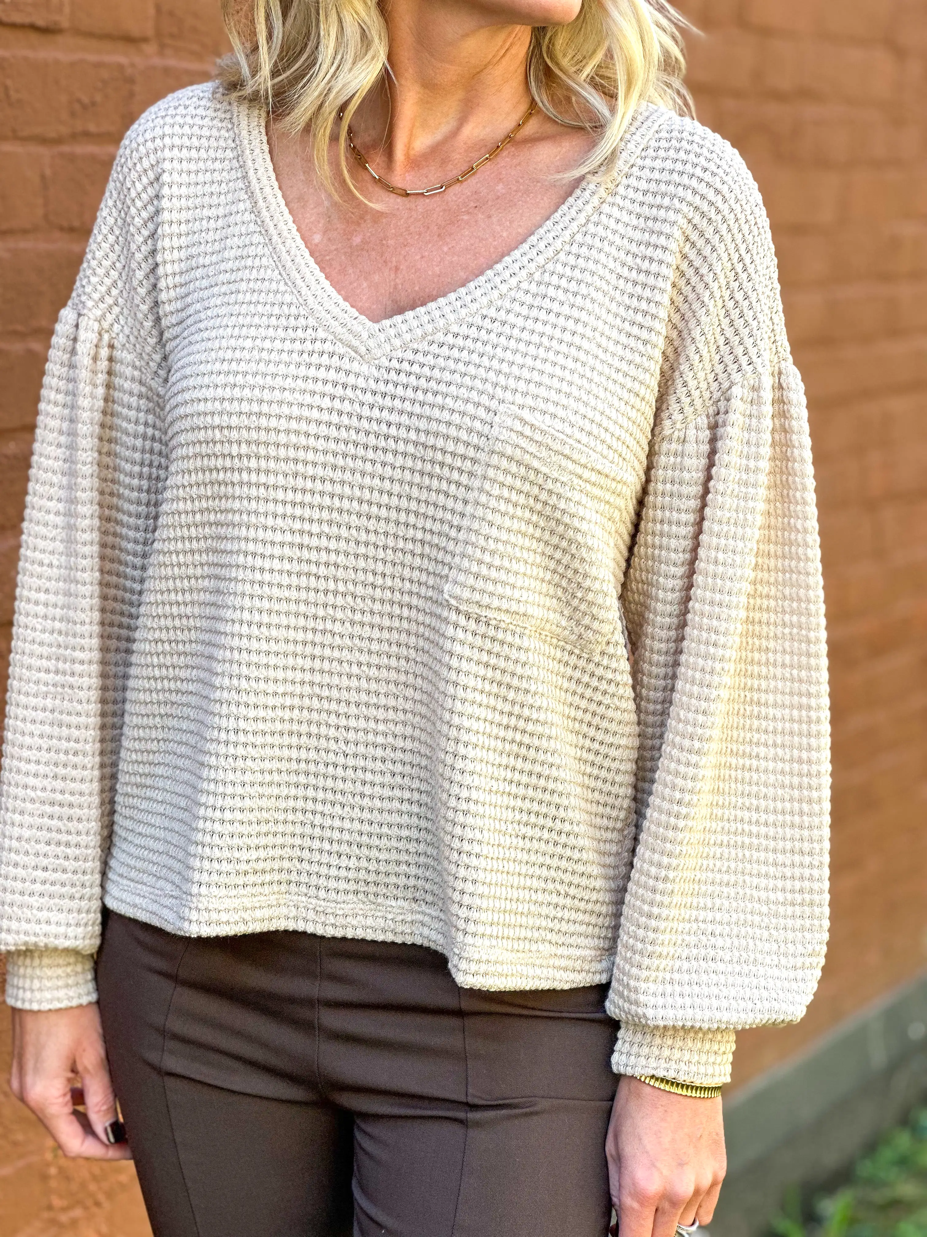 Waverly Waffle Knit Top