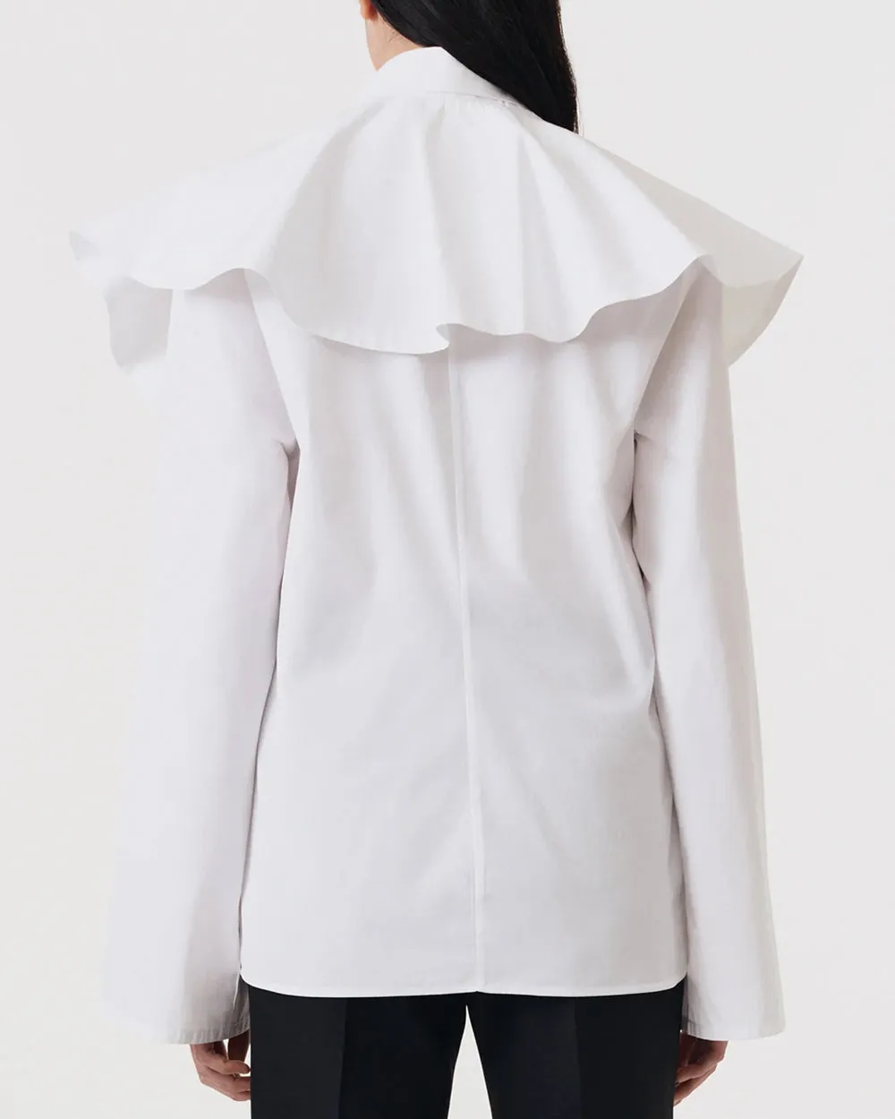 White Petal Shawl Blouse