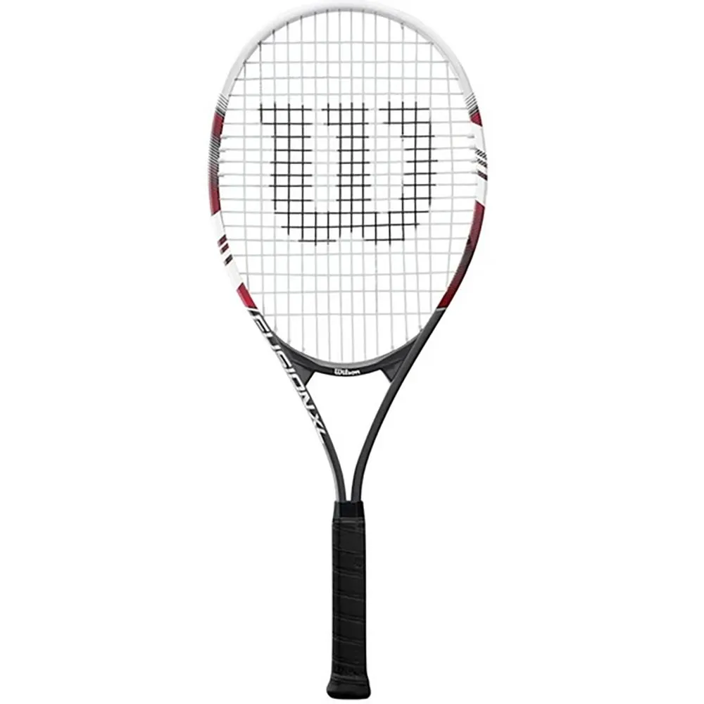 WILSON Fusion XL Strung Tennis Racquet (Black/White/Maroon)