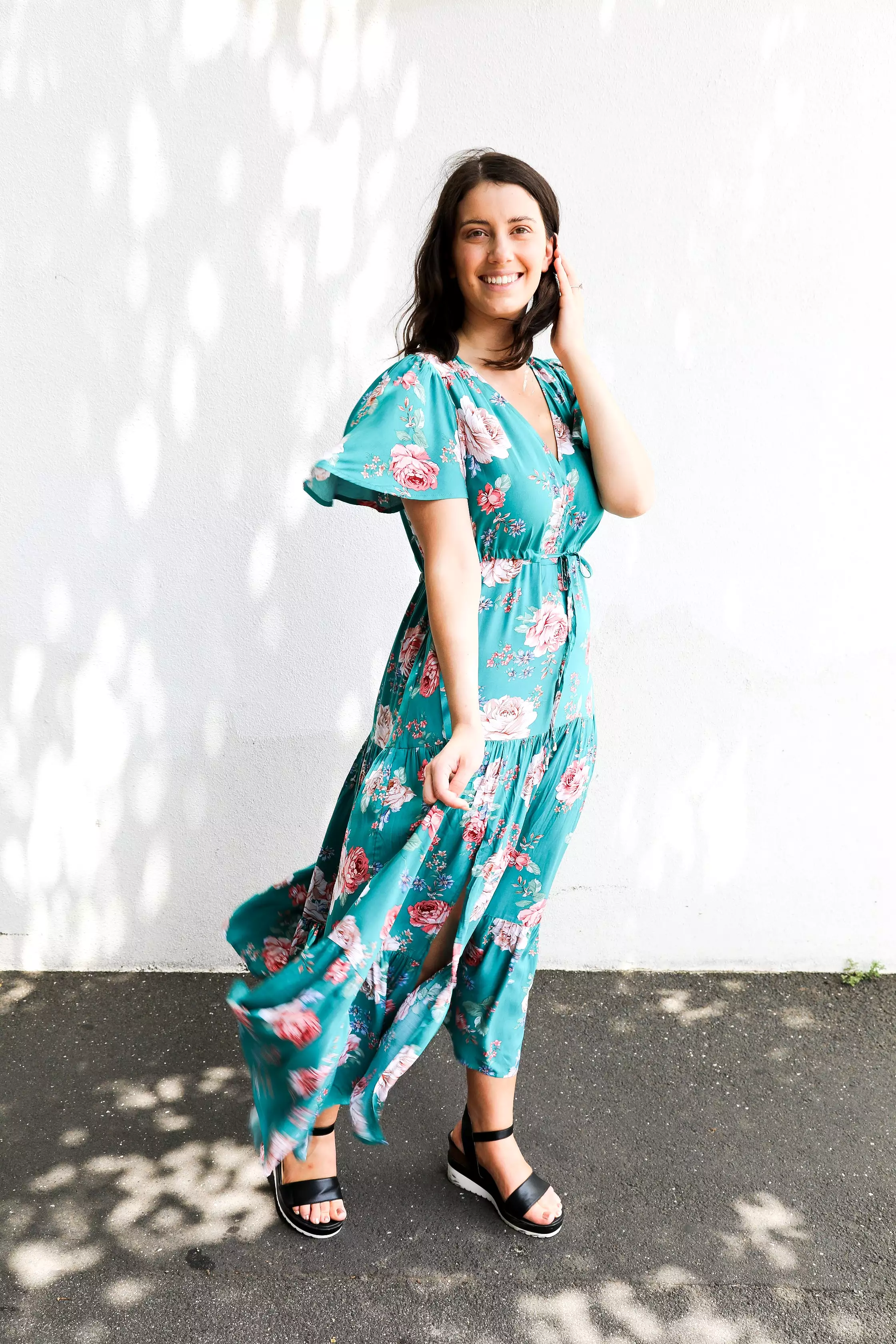 Zoe Maxi (Teal Floral)